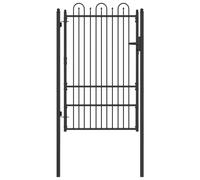 Fence Gate HORST Black Metal Security Accessory Outdoor Barrier Secure vidaXL