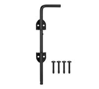 Fence Gate Latch - Ground Bar Lock with 12" Hinges, Heavy Duty Steel Frame, Rust Resistant Finish, Secure Sliding Bolt Design | R