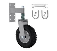 Fence Gate Wheel 8 inch, Heavy Duty Spring-Loaded Gate Castor, 600lb Load Capacity, 360 Degree Rotation Wheels with Screws, Castor Wheel for Wooden Gates, Metal Gates