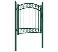 Fence Gate with Arched Top Steel Entrance Gate Green/Black Multi Sizes vidaXL