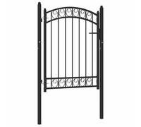 Fence Gate with Arched Top Steel Entrance Gate Green/Black Multi Sizes vidaXL