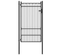 Fence Gate with Lock BAARLO Black Metal Modern Outdoor Fencing Property vidaXL