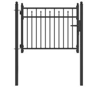 Fence Gate with Lock BAARLO Black Metal Modern Outdoor Fencing Property vidaXL