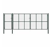 Fence Gate with Lock Green 175cm Heavy Duty Steel Outdoor Garden Gate Modern Design Easy Assembly