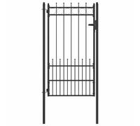 vidaXL Fence Gate HORST Steel Black Lockable
