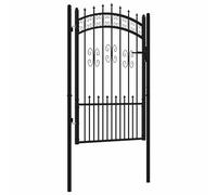 Fence Gate with Spear Top Black Powder-coated Steel Fence Multi Sizes vidaXL