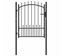 vidaXL Fence Gate with Spikes Black 100 x 125 cm Powder-coated steel