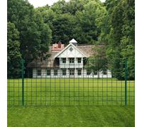 Fence Green PVC-Coated Steel 20x0.8m Mesh 76x63mm 11 Posts 1.22m Post Durable UV