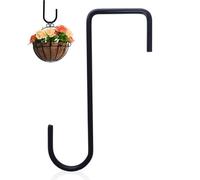 Fence Hooks - 15.3x6x4.3cm Bird Feeder Hanger, Over The Fence Plant Hangers | Heavy Duty Steel Deck Hook | Garland Hanger Wall Mounted Extended Reach Deck Hook for String Lights, Flower Pot, Lantern,