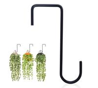 Fence Hooks - Flower Trough Hook, Hanging Basket Bracket | Metal Over The Fence Plant Hangers, Deck Railing Hangers, Black Fence Bracket Outdoor Garland Hanger for Lantern, Bird Feeder