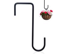 Fence Hooks - Hooks for Hanging | Hanging Basket Bracket | Over The Fence Plant Hangers | Deck Railing Hangers, Black Fence Bracket Outdoor Garland Hanger for Lantern, Bird Feeder, Pool Equipment