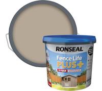 Fence Life Plus+ 5L - Warm Stone - Durable Shed & Fence Paint - One Coat, Weatherproof & Fade-Resistant - UV Protection - Lasts Up to 5 Years - For All Exterior Wood