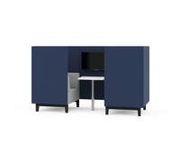 Fence Media Agile & Co-Working 2 seater Booth Black Legs & Stem