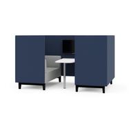 Fence Media Agile & Co-Working 4 seater Booth Black Legs & Stem