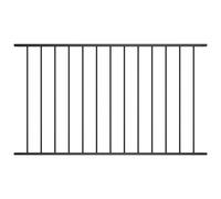 vidaXL Fence Panel Powder-coated Steel 1.7X1 M Black, Black