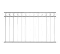vidaXL Fence Panel Steel 1,7x0,8m Black Outdoor Border Edging Fencing Barrier
