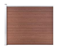 Fence panel 175x146 cm Brown WPC Privacy Panel with Aluminium Top Profile Steel
