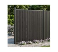 vidaXL Fence Panel WPC and Aluminium Black