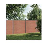 Fence Panel Brown 353x186 cm WPC & Aluminium Privacy Garden Panel Durable 57.2kg