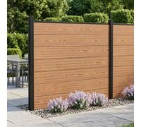Fence Panel Brown WPC & Aluminium 175x146cm Durable Weatherproof Privacy Garden