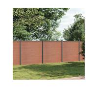 Fence panel Brown WPC & Aluminium 526x186 cm Privacy Garden Panel Durable 83.2kg