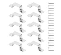 Fence Panel Clamps - 10 Pieces 80mm X 20mm Fence Panel Clips | Fences Support Post Clip With Screws | Stainless Steel Shockproof Brackets With Screw Post Clamp Brackets For Concrete Or Wooden Fences
