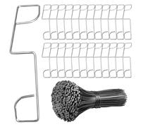 Fence Panel Clips, 25Pcs Stainless Steel Fence Panel Wedges, Fences Garden Wind Protector with 100Pcs Black Zip Ties for Outdoor Highway Sport Lawn Patio