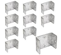 Fence Panel Clips for Wooden Posts Galvanised Steel Trellis U Clip Timber Brackets Anti-Rattle Fence Fixings (10, 52mm)