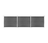 Fence Panel Set WPC 526x146 cm Black