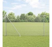 Fence Panel Galvanised Steel 10x1.5m Silver PVC Coated 16x16mm Mesh Weatherproof