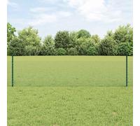 Fence Panel Garden Privacy Screen, Fence with Posts Green 0.5 x 25 m Steel for Balcony Yard Outdoor Garden Decoration