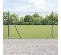 Fence Panel Grey 10x1.4m Steel PVC HeavyDutyPro Durable 25x25mm Mesh Garden Post