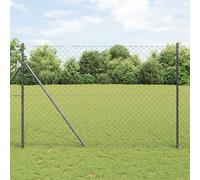 Fence Panel Grey Steel & PVC 10x1.5m 60x60mm Mesh Durable Garden Boundary Secure