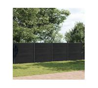 Fence Panel Grey WPC Aluminium 1391x186cm Privacy Garden & Patio Durable Weather