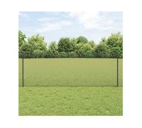Fence Panel Roll 5000x2.7x80cm Grey Powder-Coated Steel PVC Posts Kit Inc Screws