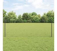 Fence Panel Set Grey 1000x2.7x80cm Steel PVC PowderCoat Hexagon Outdoor Posts UV
