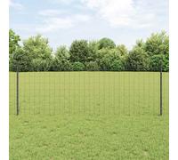 Fence Panel Set Grey Powder-Coated Steel & PVC 1000x80cm Euro Garden Privacy Set
