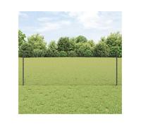 Fence Panel Set Grey Steel/PVC 10000x2.7x80cm Powder-Coated Roll 44 Posts Garden