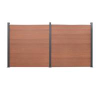 Fence Panel Set Patio Fence Board Garden Fence Post Ending Bar WPC vidaXL