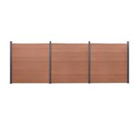 Fence Panel Set Patio Fence Board Garden Fence Post Ending Bar WPC vidaXL