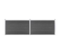 Fence Panel Set WPC 353x105 cm Black