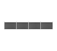 Fence Panel Set WPC 699x105 cm Black