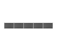 Fence Panel Set WPC 872x105 cm Black