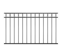 vidaXL Fence Panel Steel 1,7x0,8m Black Outdoor Border Edging Fencing Barrier