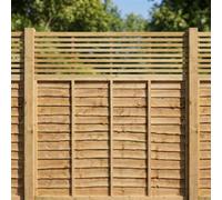 Fence Panel Topper 6ft x 1.5ft Vogue Slatted Garden Trellis Wooden 5pk