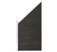 Fence Panel with WPC, Garden Privacy Barrier, Grey, 95x105-180cm