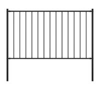 Fence Panel Woerden with Posts Steel 1.7x0.75 m Black