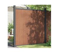 Fence Panel WPC Brown 173x186cm Aluminium Profiles Privacy Garden Barrier Secure