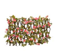 Fence Panels Garden Lawn Edging Plant Border Artificial Ivy Trellis Expandable 5 pcs Dark Pink 180x20 cm for Balcony Outdoor Garden Wall Mat Decoration
