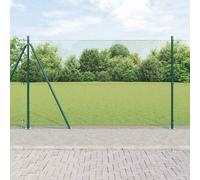 vidaXL Welded Wire Fence with Concrete Base 25 x 1.4 m Green Mesh